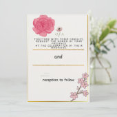 Charmante eenvoud bruiloft uitnodiging (Staand voorkant)