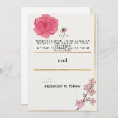 Charmante eenvoud bruiloft uitnodiging (Voorkant / Achterkant)