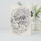 Charmante eenvoudige Chic Celestial Bedankkaart (Staand voorkant)