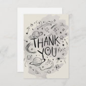 Charmante eenvoudige Chic Celestial Bedankkaart (Voorkant / Achterkant)