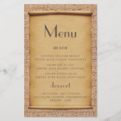 Charmante  Egyptische Papyrus bruiloft Menu (Voorkant)
