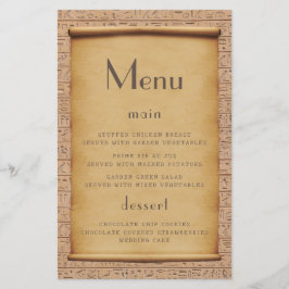 Charmante  Egyptische Papyrus bruiloft Menu