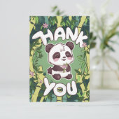 Charmante elegante panda bedankkaart (Staand voorkant)