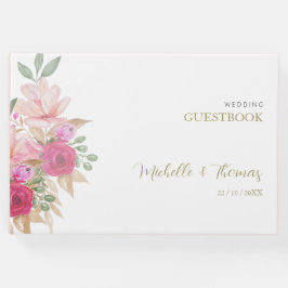 Charmante elegante Waterverf bloemstuk Gastenboek