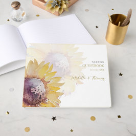Charmante Elegante Waterverf Zonnebloem Gastenboek
