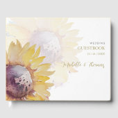 Charmante Elegante Waterverf Zonnebloem Gastenboek (Voorkant)