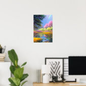 Charmante en kleurrijke genot van het moeras poster (Thuiskantoor)