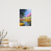 Charmante en kleurrijke genot van het moeras poster (Keuken)