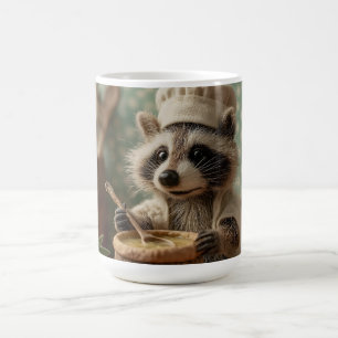 Charmante en Schattigee Raccoon Chef Roeren Een Bo Koffiemok