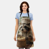 Charmante en Schattigee Raccoon Chef Roeren Een Bo Schort (Gedragen)