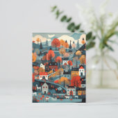 Charmante en schilderachtige Scandi Village Art Briefkaart (Staand voorkant)