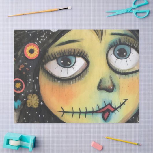 Charmante en verdrietige dame ArtLady 6 Tissuepapier (Craft)