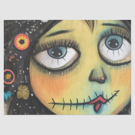 Charmante en verdrietige dame ArtLady 6 Tissuepapier (Voorkant)