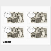 Charmante  Ex Libris Library Bookplate Rechthoekige Sticker (Vel)