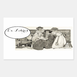 Charmante  Ex Libris Library Bookplate Rechthoekige Sticker