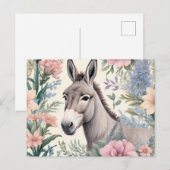 Charmante ezel pastelbloemen Boerderij Briefkaart (Voorkant / Achterkant)