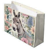 Charmante ezel pastelbloemen Boerderij Groot Cadeauzakje (Voorkant Gekanteld)