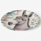 Charmante ezel pastelbloemen Boerderij Papieren Bordje (Gekanteld)