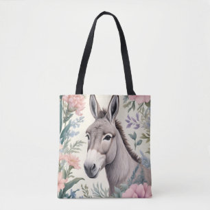 Charmante ezel pastelbloemen Boerderij Tote Bag