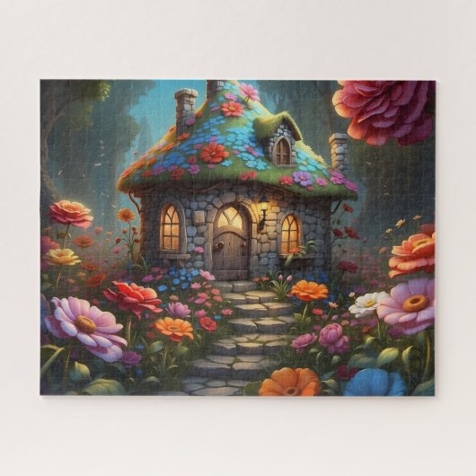 Charmante fantasie huisje illustratie legpuzzel (Horizontaal)