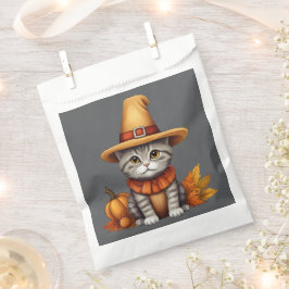 Charmante feestelijke Thanksgiving Cat in Disguise Bedankzakje