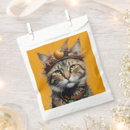 Charmante feestelijke Thanksgiving Cat in Disguise Bedankzakje