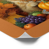 Charmante feestelijke Thanksgiving Cat in Disguise Poster (Hoek)