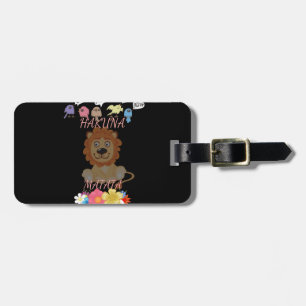 Charmante "Flora en Fauna Hakuna Matata" Baby Leeu Bagagelabel