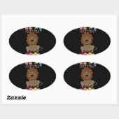 Charmante "Flora en Fauna Hakuna Matata" Baby Leeu Ovale Sticker (Vel)