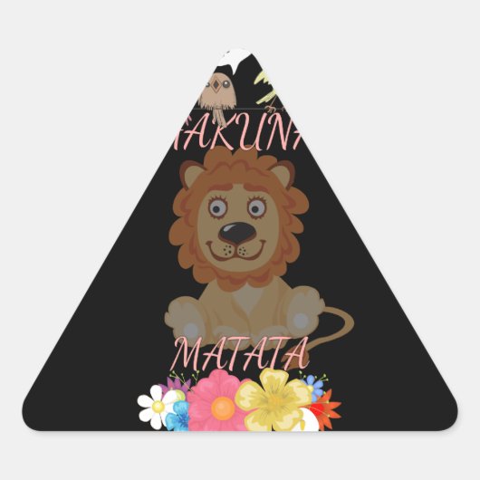 Charmante "Flora en Fauna Hakuna Matata" Baby Leeu Sticker (Voorkant)