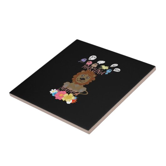 Charmante "Flora en Fauna Hakuna Matata" Baby Leeu Tegeltje (Zijkant)