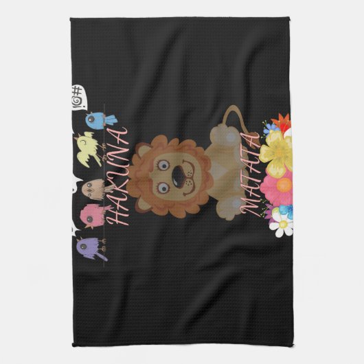 Charmante "Flora en Fauna Hakuna Matata" Baby Leeu Theedoek (Verticaal)