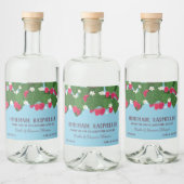 Charmante Floral Raspberry Liqueur Dank u Likeurfles Etiket (Flessen)