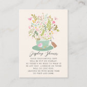 Charmante Floral Tea Display Douche Informatiekaartje (Voorkant)