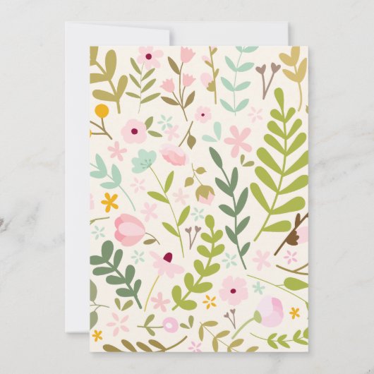 Charmante Floral Tea Party bruids douche uitnodigi Kaart (Achterkant)