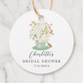 Charmante Floral Tea Vrijgezellenfeest Favor Cadea Bedankjes Labels (Achterkant)