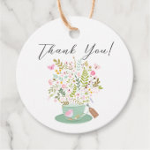 Charmante Floral Tea Vrijgezellenfeest Favor Cadea Bedankjes Labels (Voorkant)