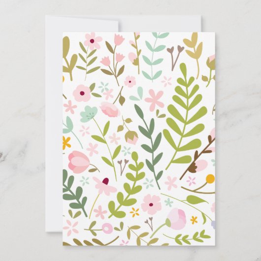 Charmante Floral Verjaardag Tea Party uitnodiging (Achterkant)