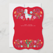 Charmante Folksy Fiesta Feliz Navidiad Kerstmis Kaart (Achterkant)