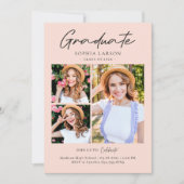 Charmante fotocollage Elegant Afstuderen Aankondiging (Voorkant)