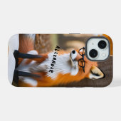Charmante Fox lezen boek onder de boom iPhone 15 Case (Achterkant horizontaal)