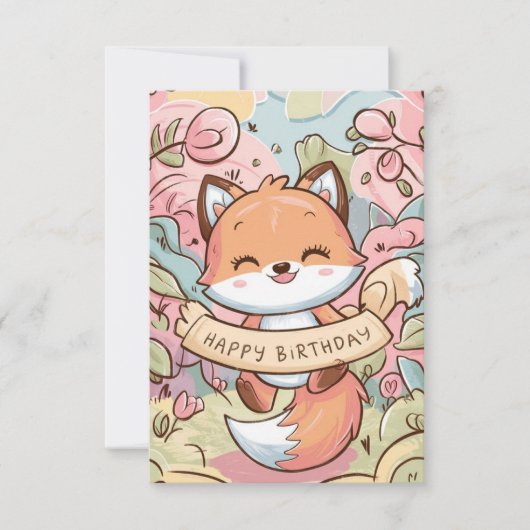  charmante Fox verjaardag Kaart (Voorkant)