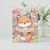  charmante Fox verjaardag Kaart (Staand voorkant)