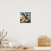Charmante Franse Bulldog op het platteland Poster (Keuken)