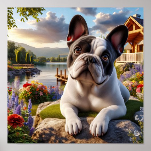Charmante Franse Bulldog op het platteland Poster (Voorkant)
