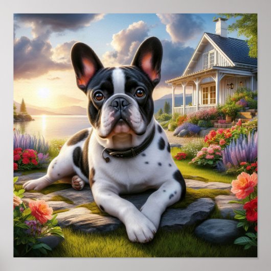 Charmante Franse Bulldog op het platteland Poster (Voorkant)