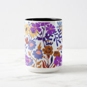 Charmante & frisheid Moderne Bloemen Tweekleurige Koffiemok (Center)