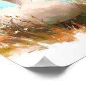 Charmante gans in wilde bloemen - Waterverf Boerde Poster (Hoek)