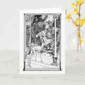 Charmante Gazelle en Sultan illustratie Kaart (Gele Bloem)