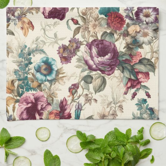 Charmante  geïnspireerde bloemen theedoek (Gevouwen)